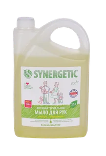 Мыло жидкое Synergetic для рук и тела имбирь и бергамот антибактериальное 3,5 л