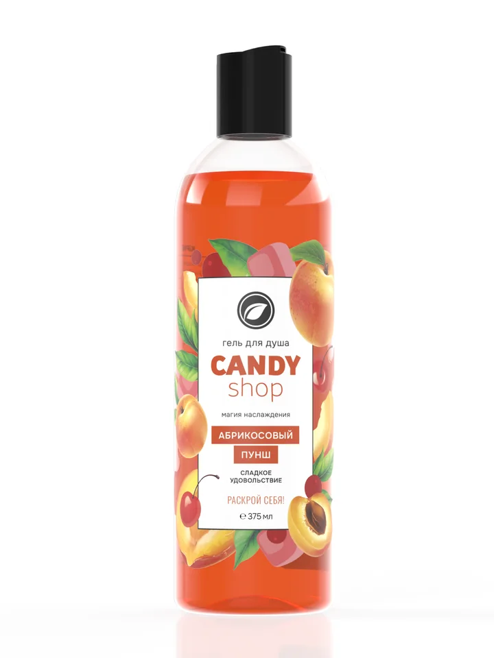 Kipni Гель для душа Абрикосовый пунш Candy shop с крышкой диск-топ 0,375л.