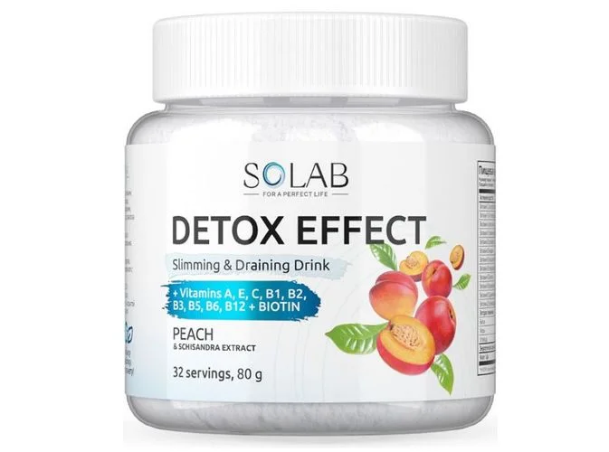 Детокс Слим Эффект с экстр лимонника Solab, 80 г, порошок со вкусом персика