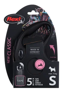 Поводок-рулетка Flexi new classic tape S 5 м до 15 кг черный