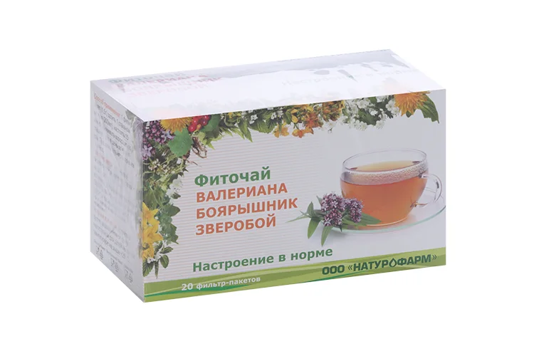 Фиточай Настроение в норме валериана / боярышник / зверобой, 1,5 г, 20 шт