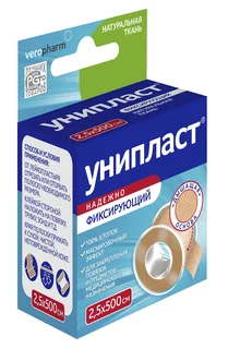 Унипласт пластырь натуральная ткань 2,5×500 см