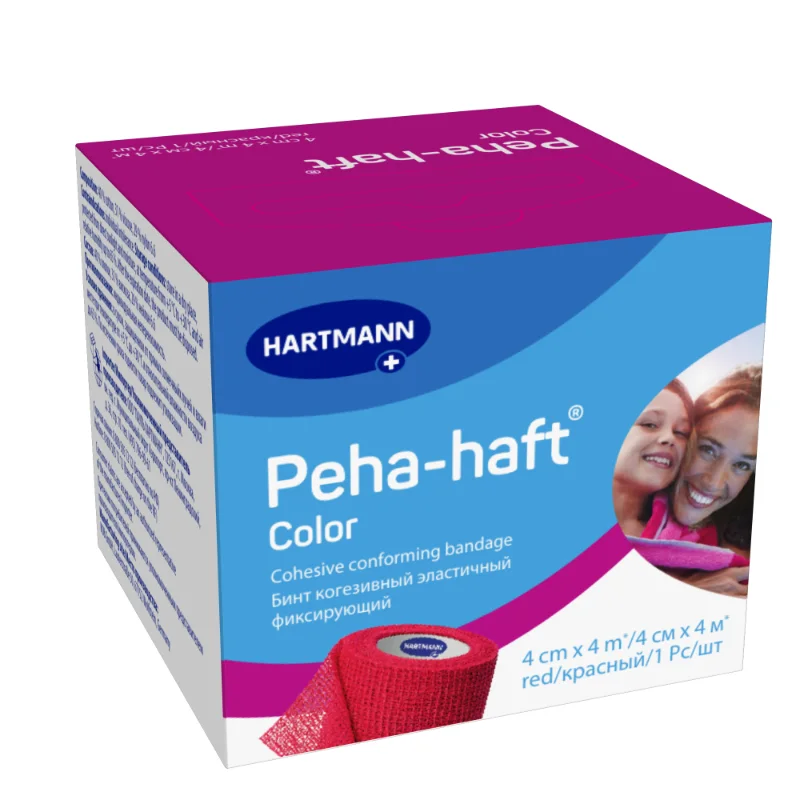 Пеха-Хафт Бинт Эластичный Когезивный 4 см × 4 м Красный