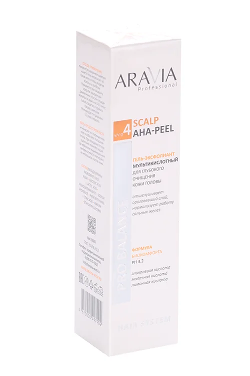 Гель-эксфолиант Aravia Professional для глубокого очищ кожи головы Scalp AHA-Pee 150 мл