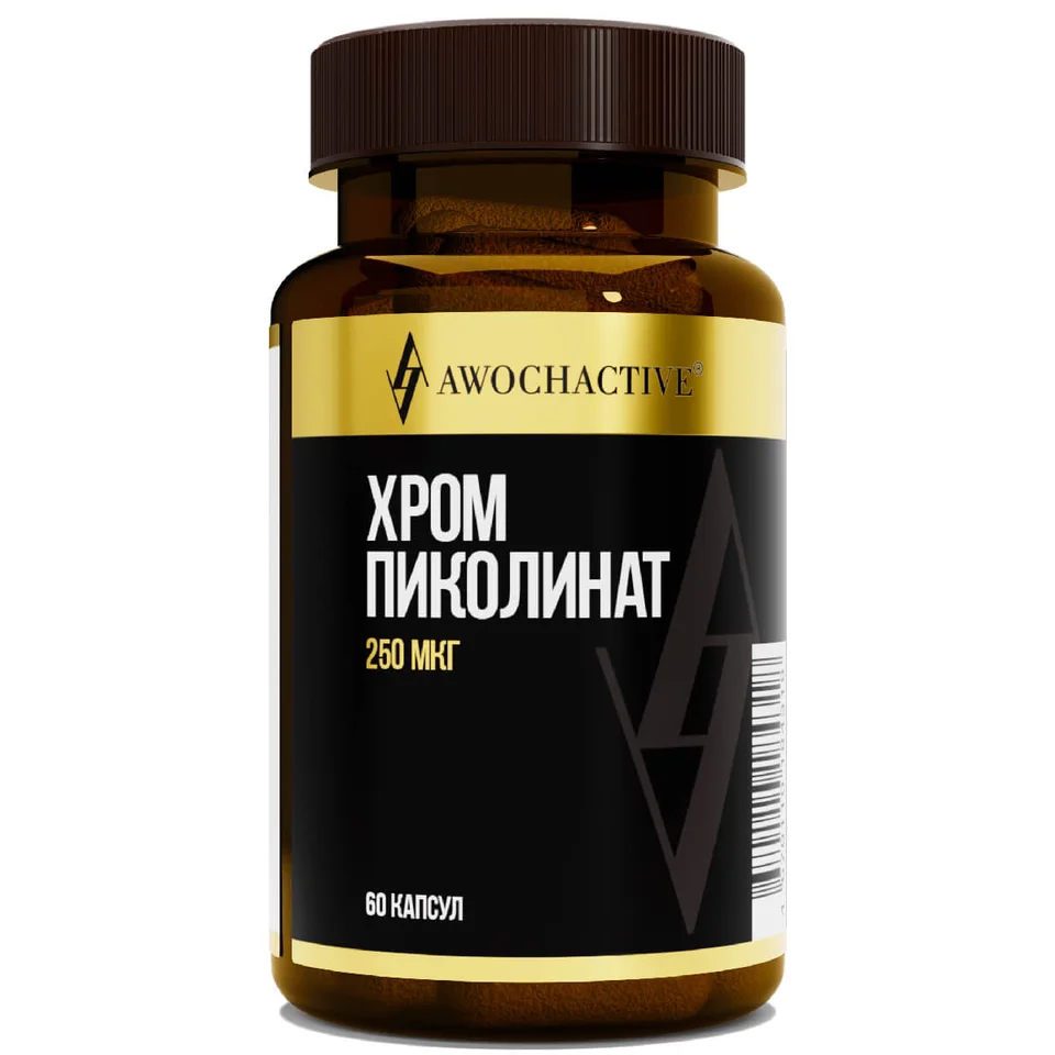 Хром пиколинат, 250 мкг, 60 капсул, Awochactive