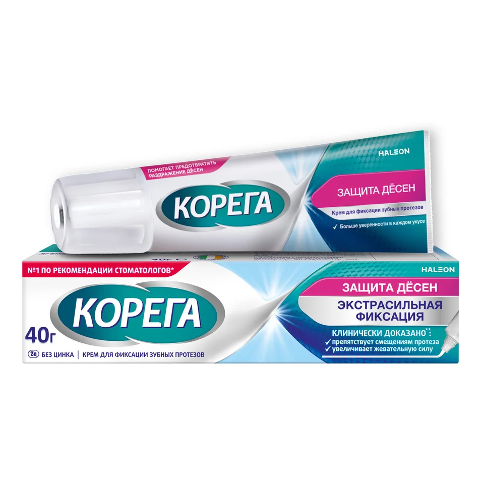 Корега Защита Десен Крем Для Фиксации Зубных Протезов 40 гр