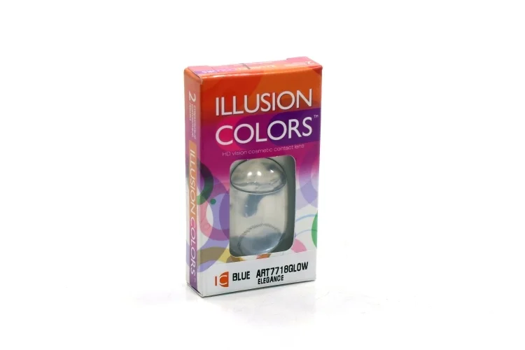 Линзы Illusion colors el blue Glow контактные -1,00/14,0/8,6/2 шт