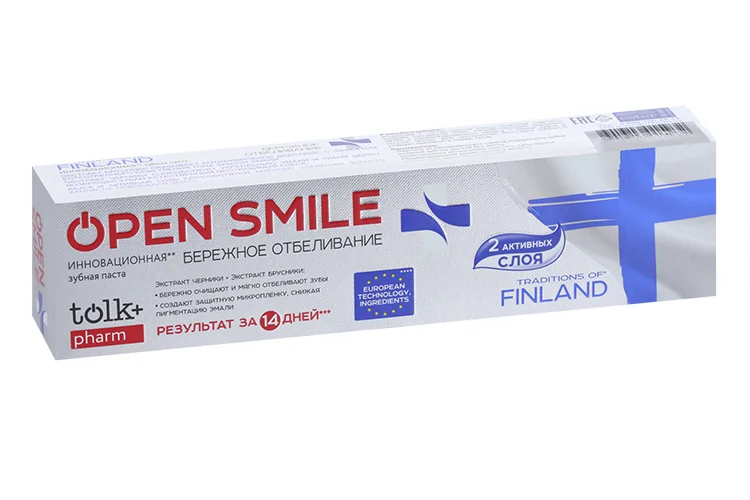 Зубная паста Tolk Open smile Traditions of Finland инновационная, 100 г, в пенале