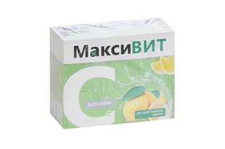 Аскорбиновая кислота Витамин С Максивит 16 гр 20 шт порошок со вкусом лимона