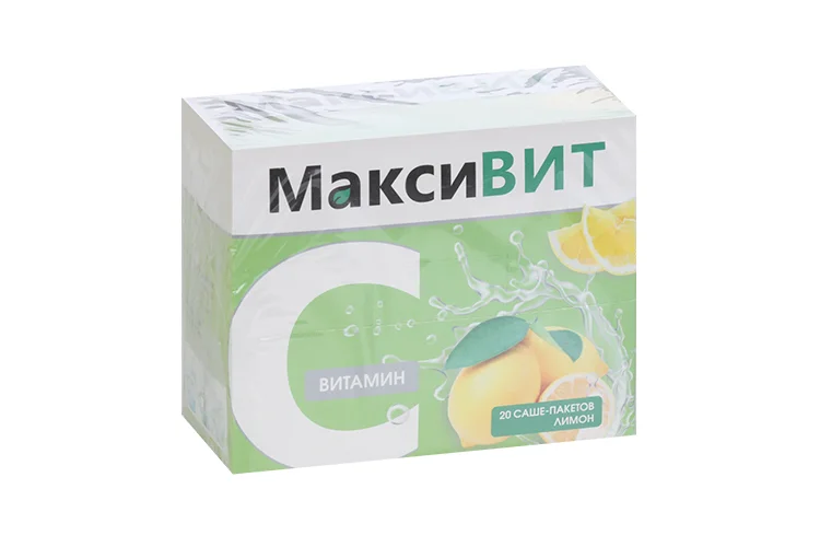 Аскорбиновая кислота Витамин С Максивит 16 гр 20 шт порошок со вкусом лимона