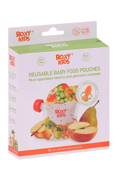 Пакеты Roxy Kids с ложечкой для хранения детского питания многораз 5 шт