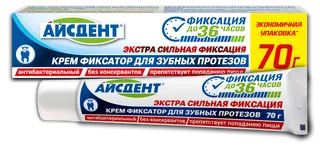 Айсдент крем-фиксатор для зубных протезов экстра сильная фиксация 70 гр