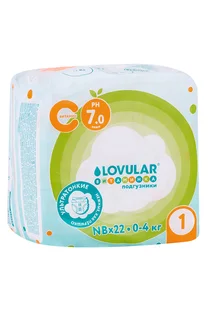 Подгузники Lovular Витаминка NB (0-4 кг) 22 шт