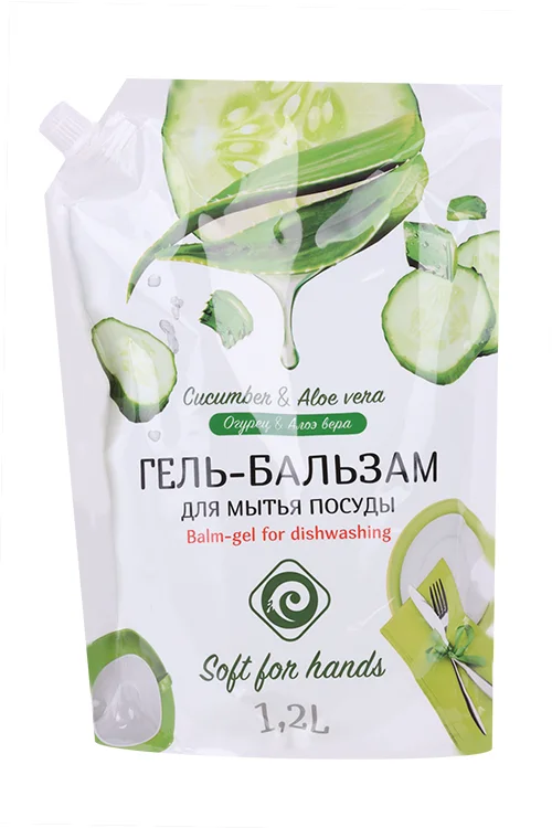 Гель-бальзам для посуды Vestar Огурец и Алоэ вера 1,2 л, дой-пак