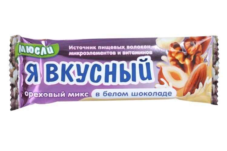 Батончик мюсли Я вкусный ореховый микс в белом шоколаде 25 гр