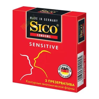 Презерватив "Sico" Контурные Красные (Sensitive) Бл 3 шт
