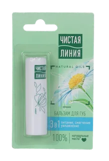 Бальзам для губ Чистая линия 3в1 Пит / Увлаж / Смягч с экстр Ромашки 4 гр