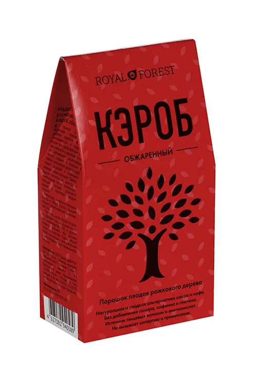 Кэроб Royal Fores обжаренный порошок из плодов рожкового дерева 100 гр