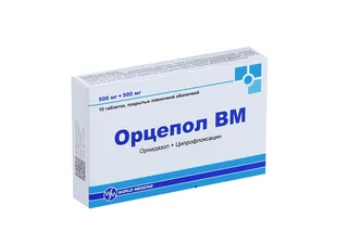 Орцепол ВМ 500 мг+500 мг 10 шт таблетки покрытые пленочной оболочкой