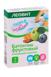 Батончик Леовит Очищающ комплекс фруктовый 7 шт