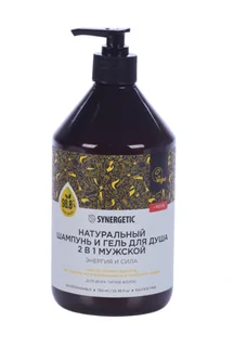 Шампунь-гель для душа Synergetic натур Энергия / сила 2в1 мужской 750 мл