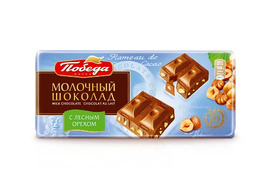 Шоколад молочный с лесным орехом 100 гр