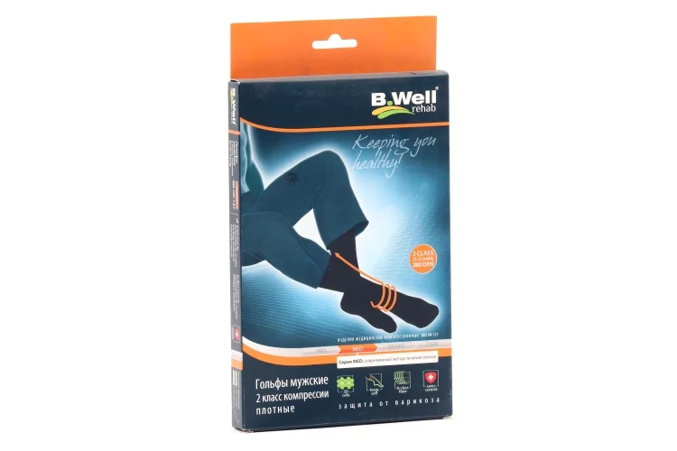 Гольфы B Well муж плотные MED 2 компр JW-127 р 5/ХL черн
