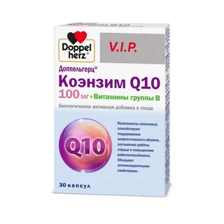 Доппельгерц В. И. П. Коэнзим Q10 100 мг витамины группы В капсулы 515 мг 30 шт