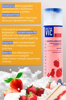 Шампунь-кондиционер Doctor Vic Клубничный торт для собак всех пород 250 мл