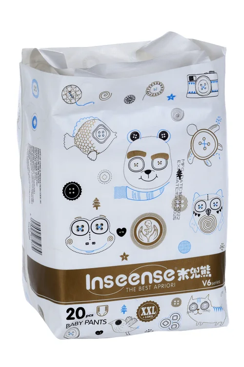 Трусики-подгузники Inseense V6 тонкие и супер мягкие XXL (15+ кг), 20 шт, золот