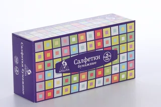 Салфетки Афалина Клетка двухслойные бумажные гигиенические фиолет 150 шт
