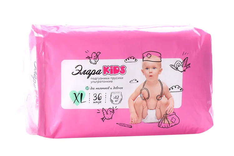 Подгузники-трусики Элара Кидс утратонкие р XL (>12 кг) 36 шт (88436)