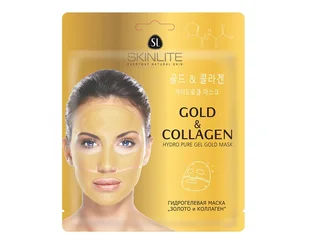 Маска Skinlite для лица гидрогелевая золото / коллаген увлажняющая