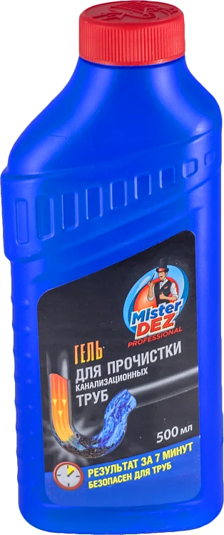 Гель Mister Dez Professional для прочистки канализационных труб 500 мл