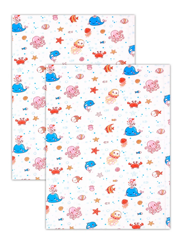 Пеленка Flyzay ситец море / белый С2 95×120 cм