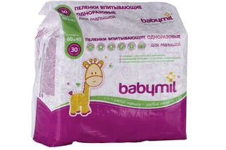 Пеленки babymil для малышей впитывающие одноразовые 60×40 см 30 шт