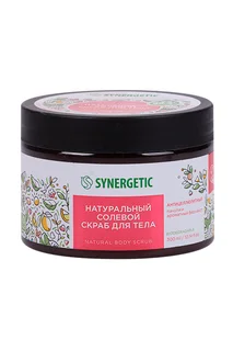 Скраб Synergetic для тела антицеллюлитный солевой пачули и ароматный бергамот 300 мл