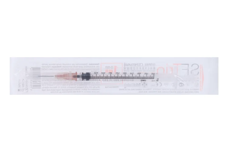 Шприц SFTrio Луер инсулиновый 26 Gx1/2"(0,45×12 мм) 1 мл