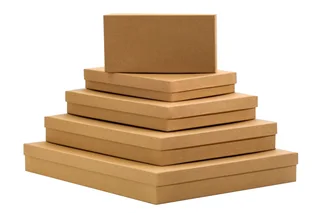 Набор коробок Upak Land 5 в 1 Крафт однотонный 40×30×5 - 20×10×3 см