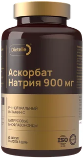 БАД к пище "Dietelle PH-нейтральный Витамин С 900 с цитрусовыми биофлавоноидами"