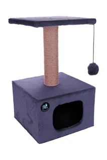 Дом-когтеточка ZooKing для кошек 34×34×60 см серый