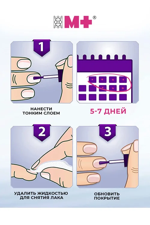 Лак для ногтей "М+" от грибка ногтей Антифунгал, 7 мл