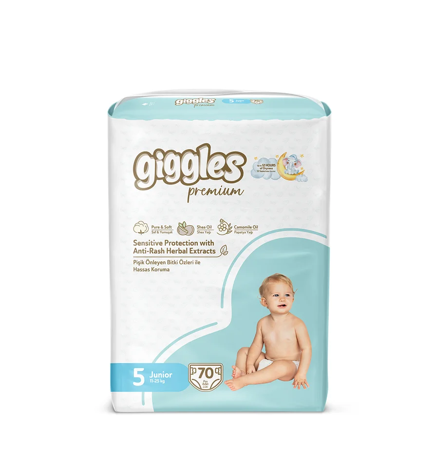 Подгузники детские Giggles Premium, 5 размер (11-25 кг), 70 штук