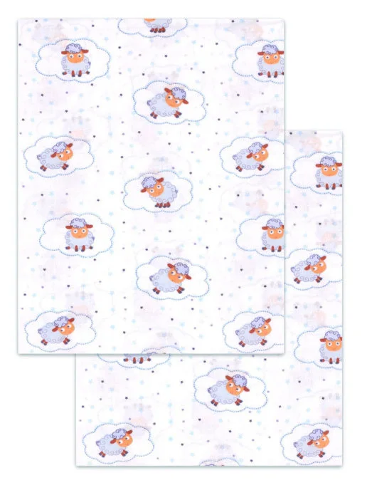 Пеленка Flyzay ситец Овечки светло-корич / бел С2 95×120 cм