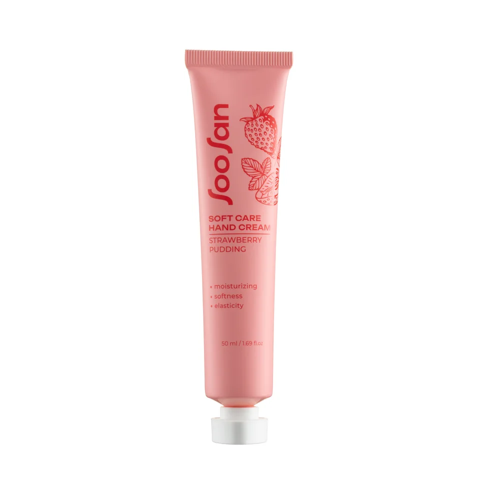 Soosan Soft Care Hand Cream Strawberries Pudding Увлажняющий крем для рук с ароматом клубники 50 мл