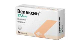 Велаксин 37,5 мг 56 шт таблетки