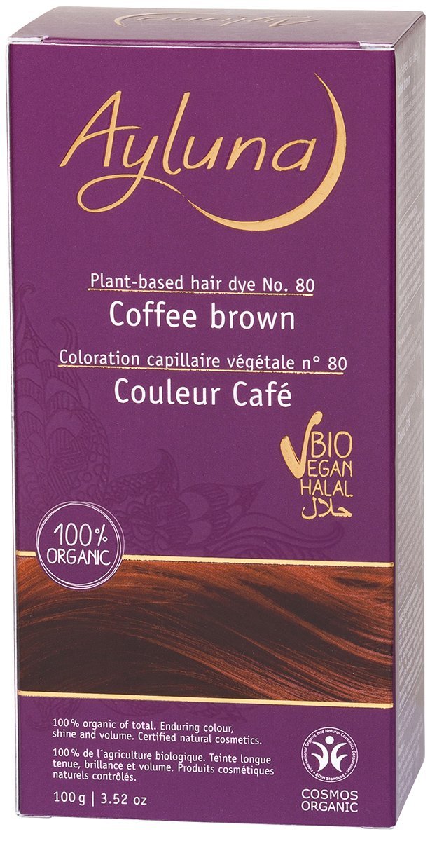 Краска для волос №80 "кофейный коричневый" растительная 100 гр (Ayluna, Для волос)