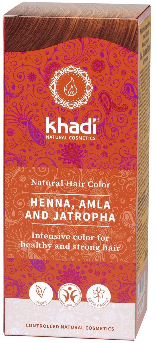 Растительная краска для волос «хна, амла и ятрофа» 100 г (Khadi, Для волос)