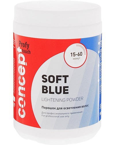 Порошок для осветления волос Soft Blue Lightening Powder, 500г (Concept, Окрашивание)