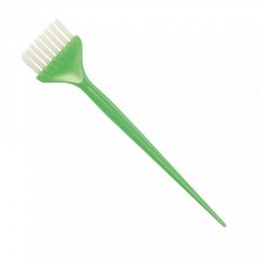 Кисть для окрашивания зеленая, с белой прямой  щетиной, узкая 45 мм (Dewal, Кисти парикмахерские)